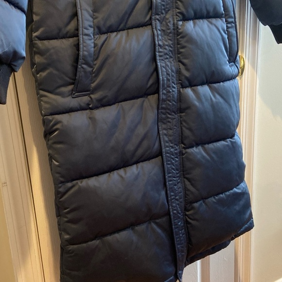 Dualist Stella Coat Womens T1 Navy Hooded Long Puffer Parka Synthetic Insulated - Picture 3 of 16